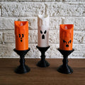 Halloween Spooky Candle Set | LED Flameless Candles | Halloween Home Decor | Trick or Treat Display | Pumpkin Ghost Decor