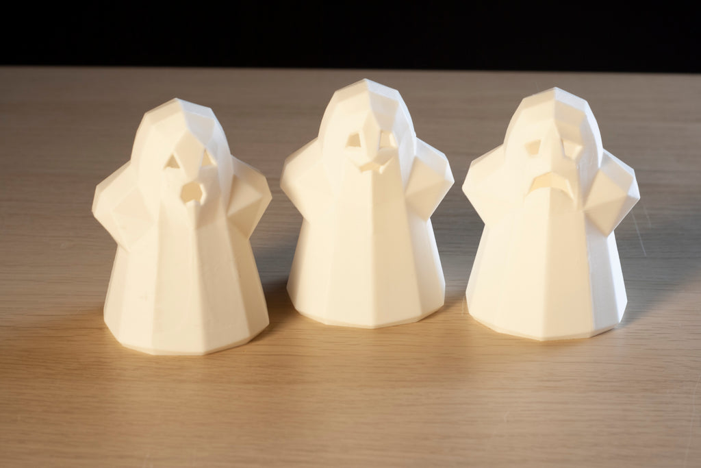 3D Printed Ghost Tealight Holders – Set of 3