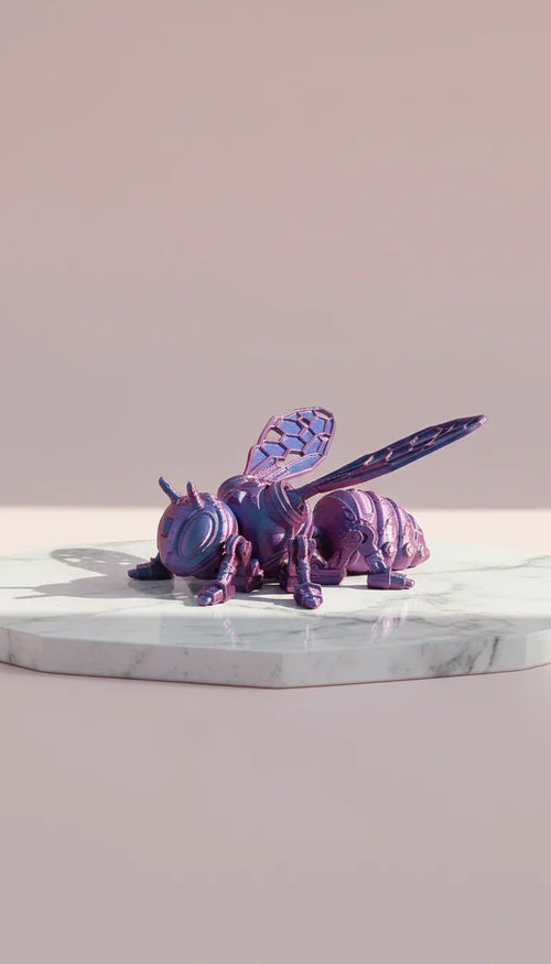 3D Printed Articulated Fantasy Wasp Figurine: Bioplastic