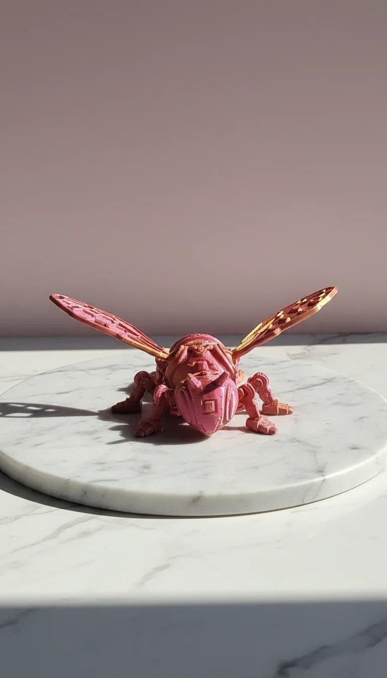 3D Printed Articulated Fantasy Wasp Figurine: Bioplastic