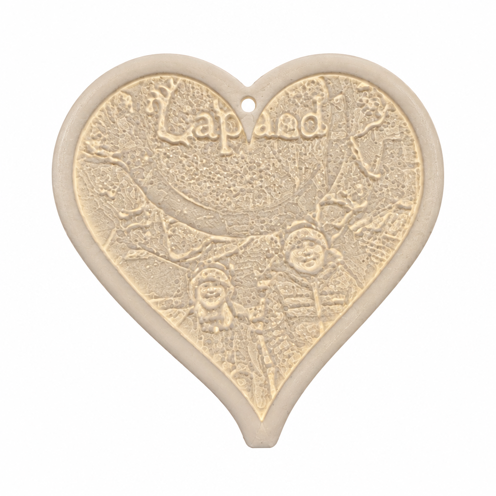Heart ornament with hand and background removed