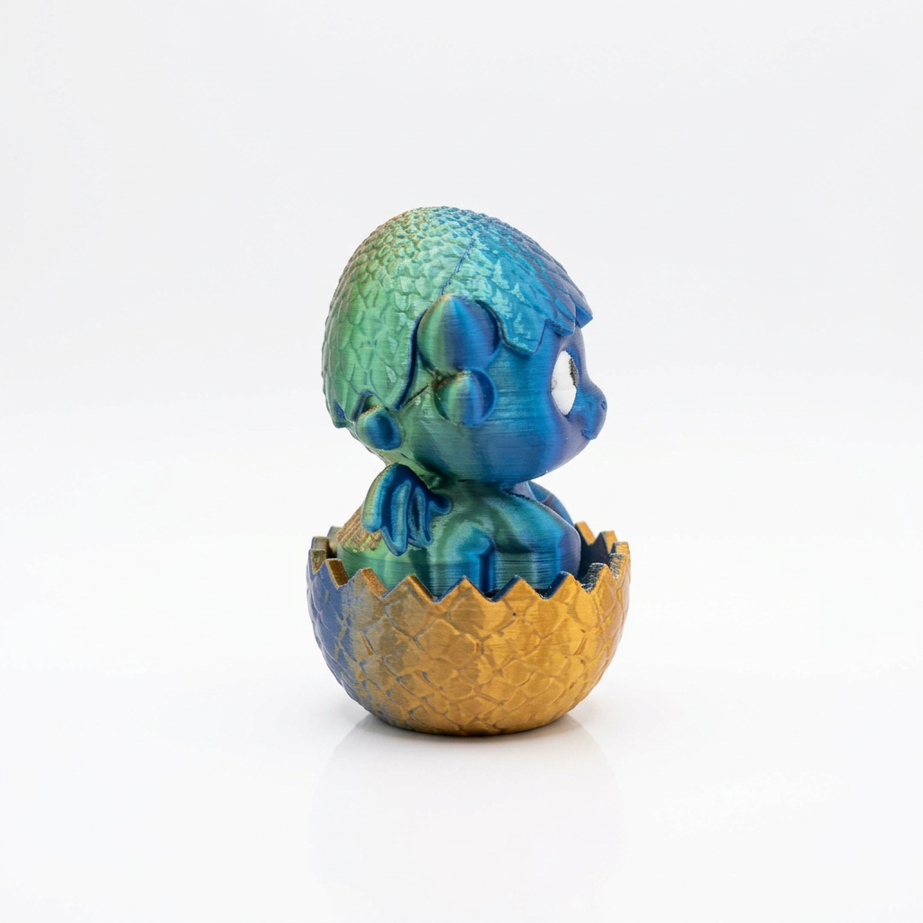 Additional view of baby dragon egg clicker on a white background